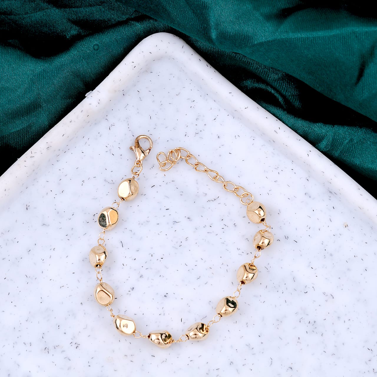 Gold Plated Pebble Design Bracelet