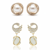 Pack Of 2 Rhinestone Pearl Earring
