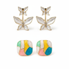 Combo Of 2 Multi- White Butterfly Earring