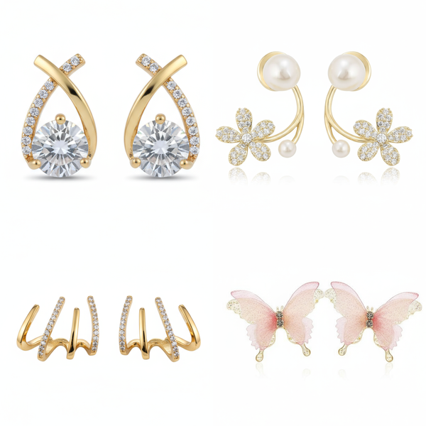 Pack Of 4 Stylish Look Earrings