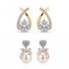 Pack Of 2 Crisscross Heart Drop Earrings