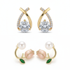Pack Of 2 Trendy Floral Design Earring