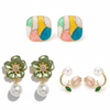 Pack Of 3 Multi & Flower Drop Earring