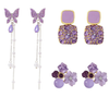 Pack Of 3 Purple Earrings
