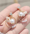 Charming white pearl earring