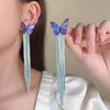 Crystal Butterfly Tassel Earring