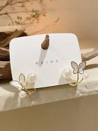 White Butterfly Cuff Earring