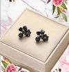 Black Flower Collage Earring