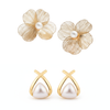 Pack Of 2 Gold Plated Stud Earring