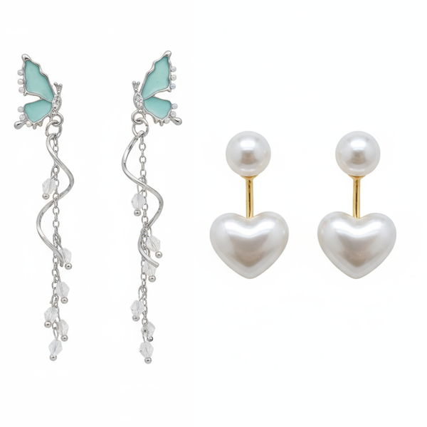 Combo Of 2 Mint Butterfly Drops Earrings