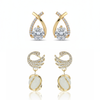 Pack Of 2 Crossover & Swan Drop Earrings