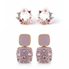 Combo Of 2 Purple Crystal Floral Earring
