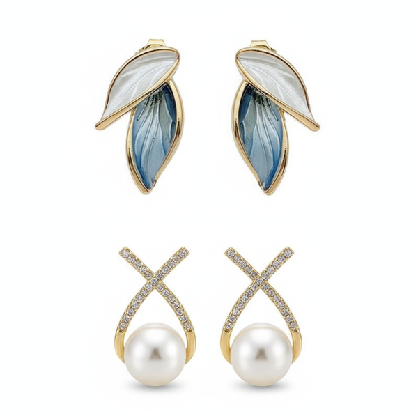 Combo Of 2 Stylish Pearl Earrings