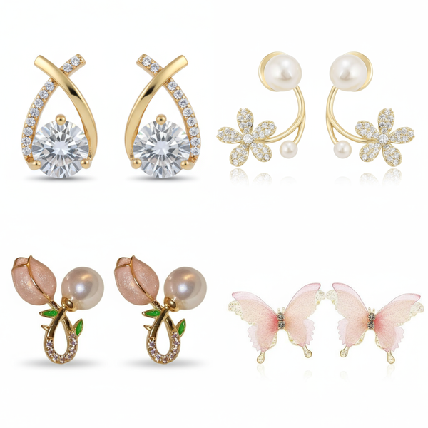 Combo Of 4 Fancy Beautiful Earrings