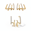 Pack Of 2 Gold-Plated Crystal Spiral Hoop Earrings