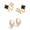 Pack Of 2 Heart Shape Huggie Hoop Earrings