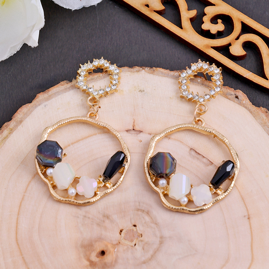 Golden Plated Round Earrings