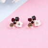 Black Crystal Flower Earrings