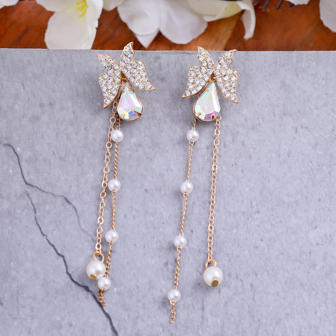 White Shiny Crystal Earrings