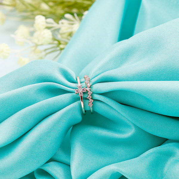 Sterling Double Round Star Rings