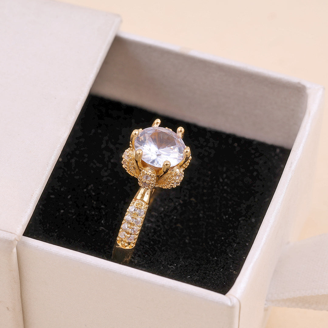 Golden Plated Crystal Ring