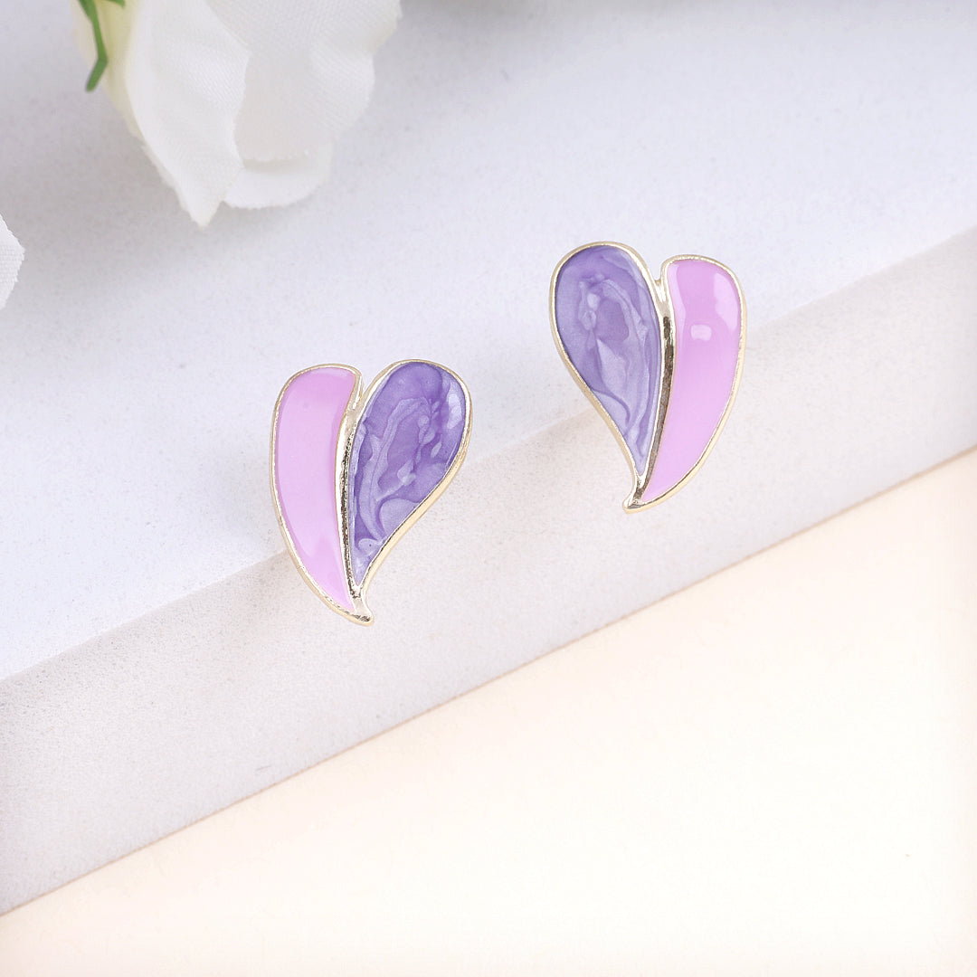 Oil Dripping Heart Earrings