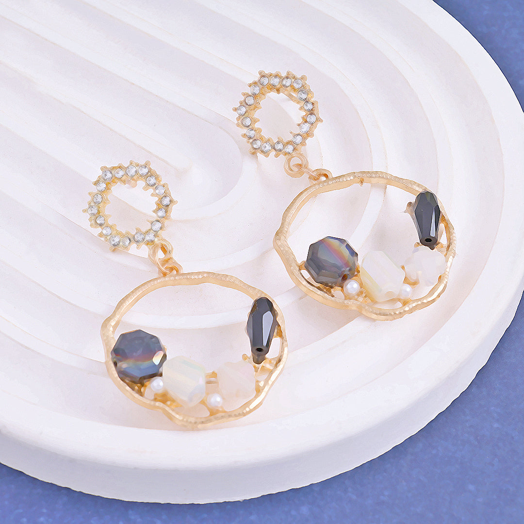 Golden Plated Round Earrings