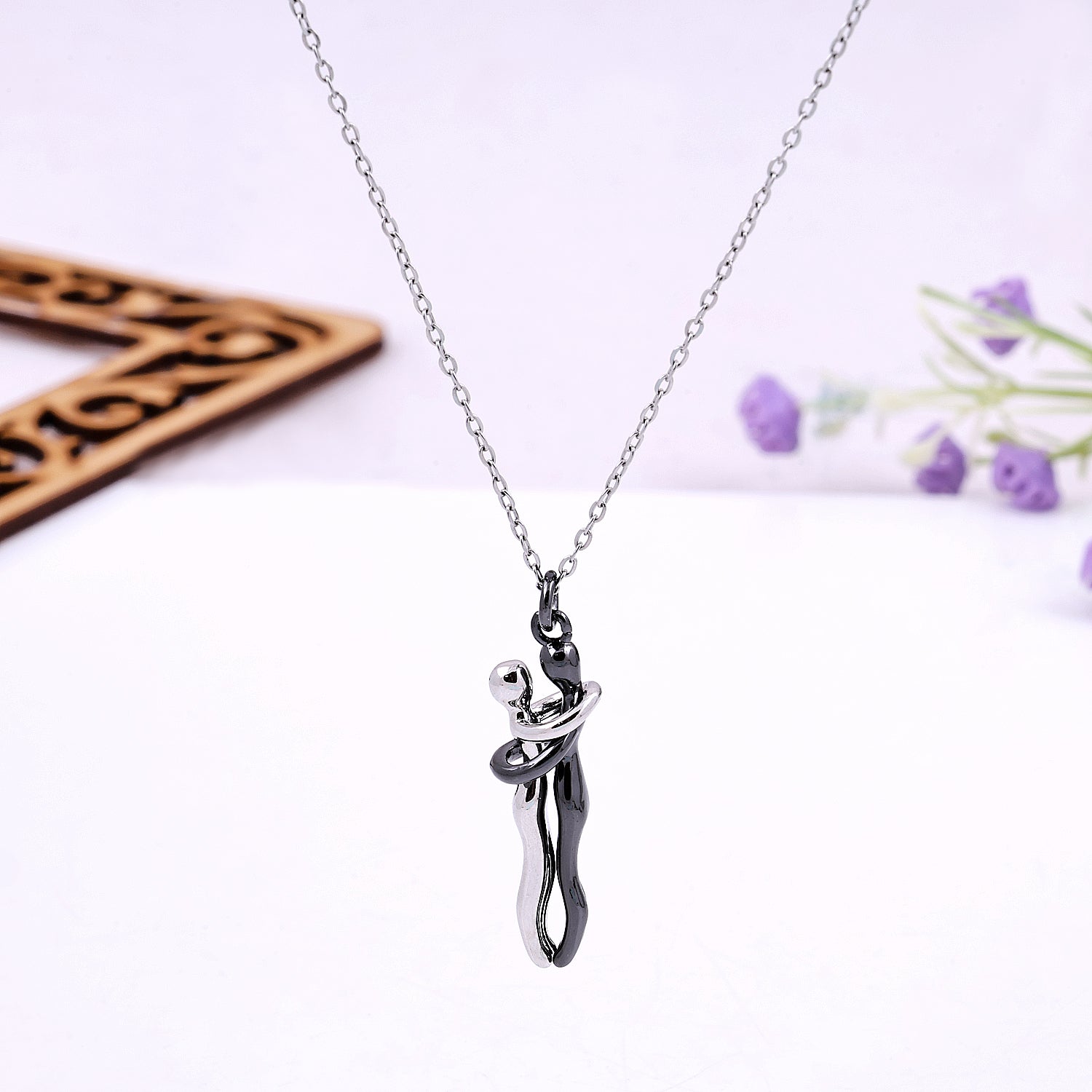 Lovely Hug Couple Necklace