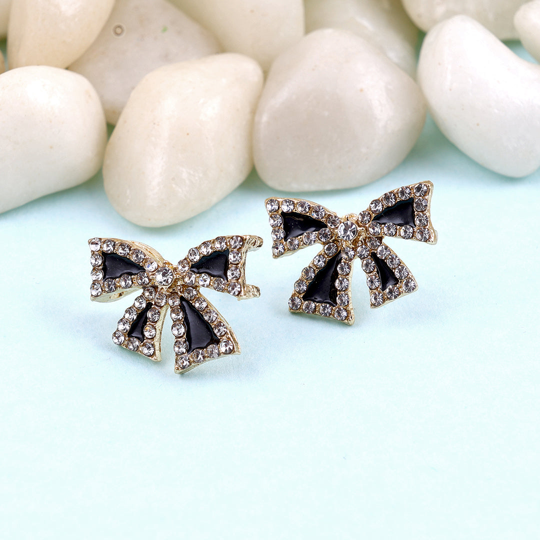 Cute Rhinestone Bowknot Stud Earrings