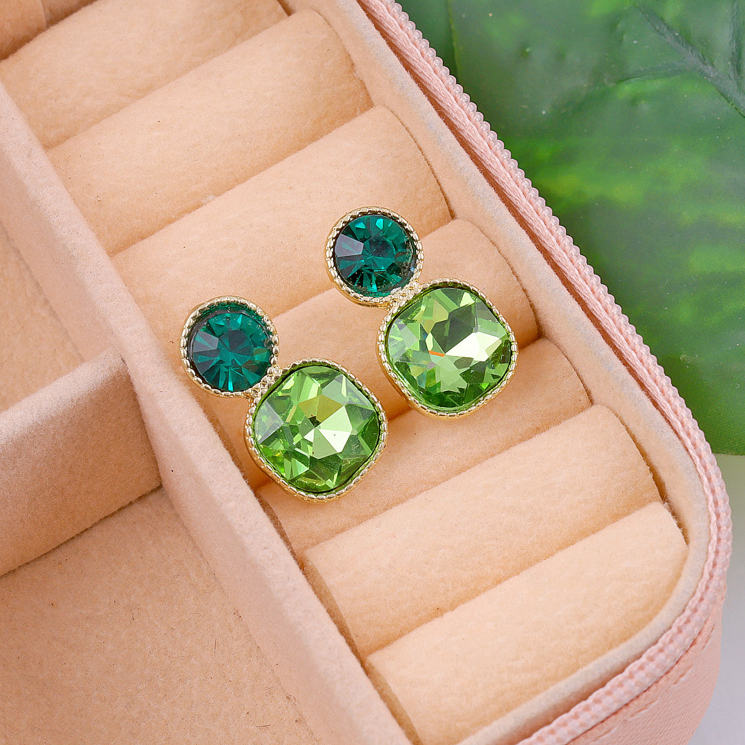 Crystal Green Drop Earrings