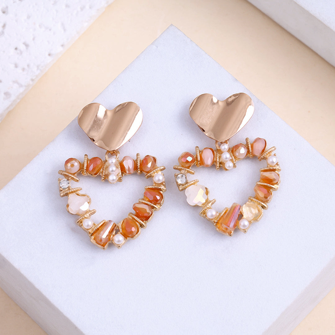 Cute Heart Crystal Earrings