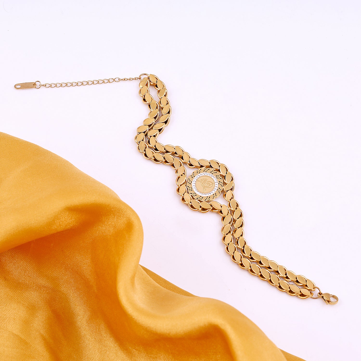 Gold Color Barley Chain Bracelet