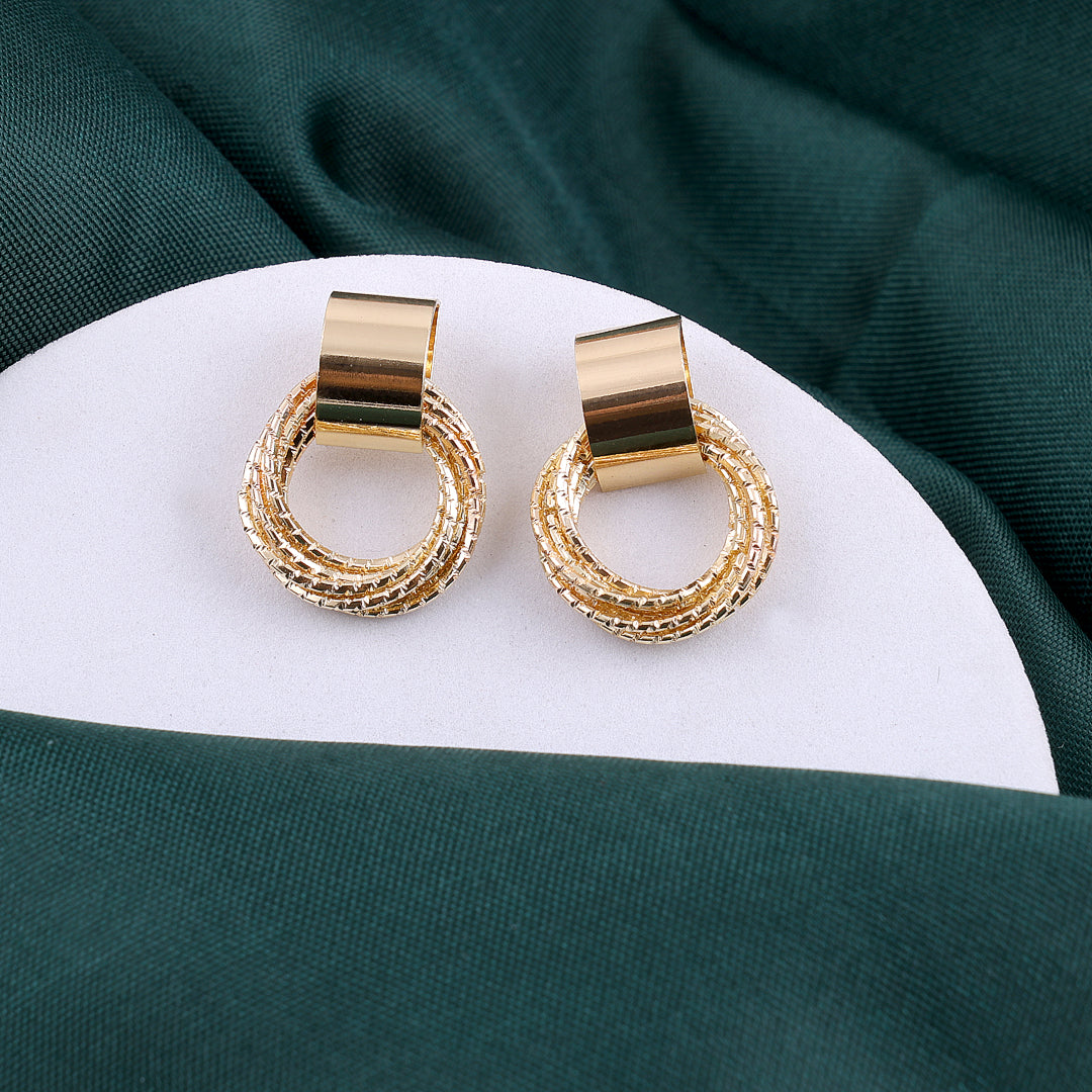 Gold Overlapping Hoop Earrings