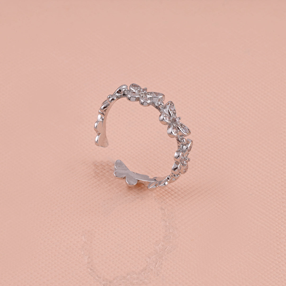 Silver Shine Butterfly Ring