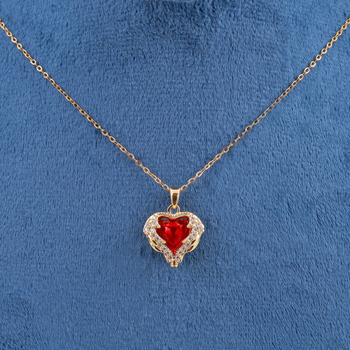 Red Zircon Heart Necklace