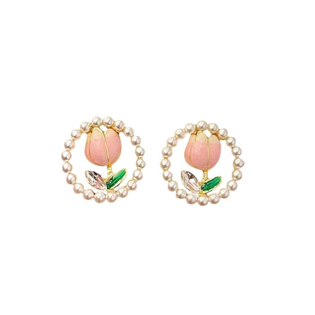 Lotus Shaped Circle Earring