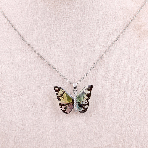 Multi Colour Butterfly Necklace