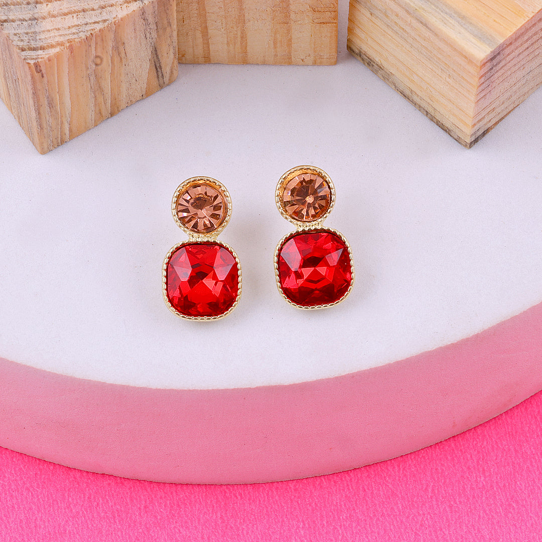 Red Cube Earrings