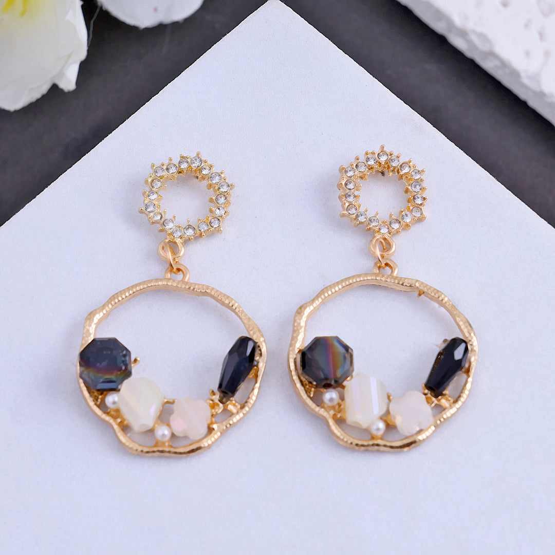 Golden Plated Round Earrings