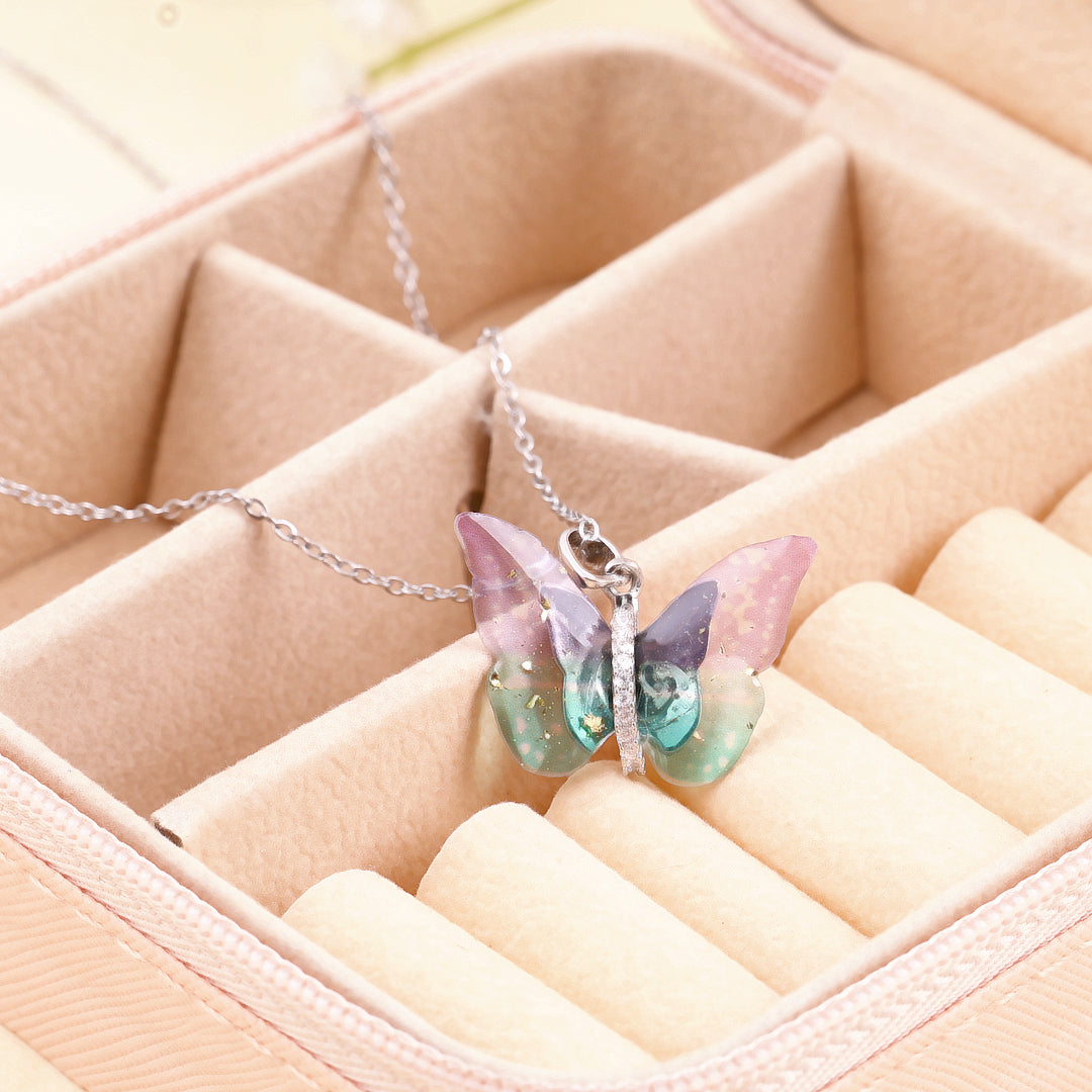 Sparky Butterfly Pendant Necklace