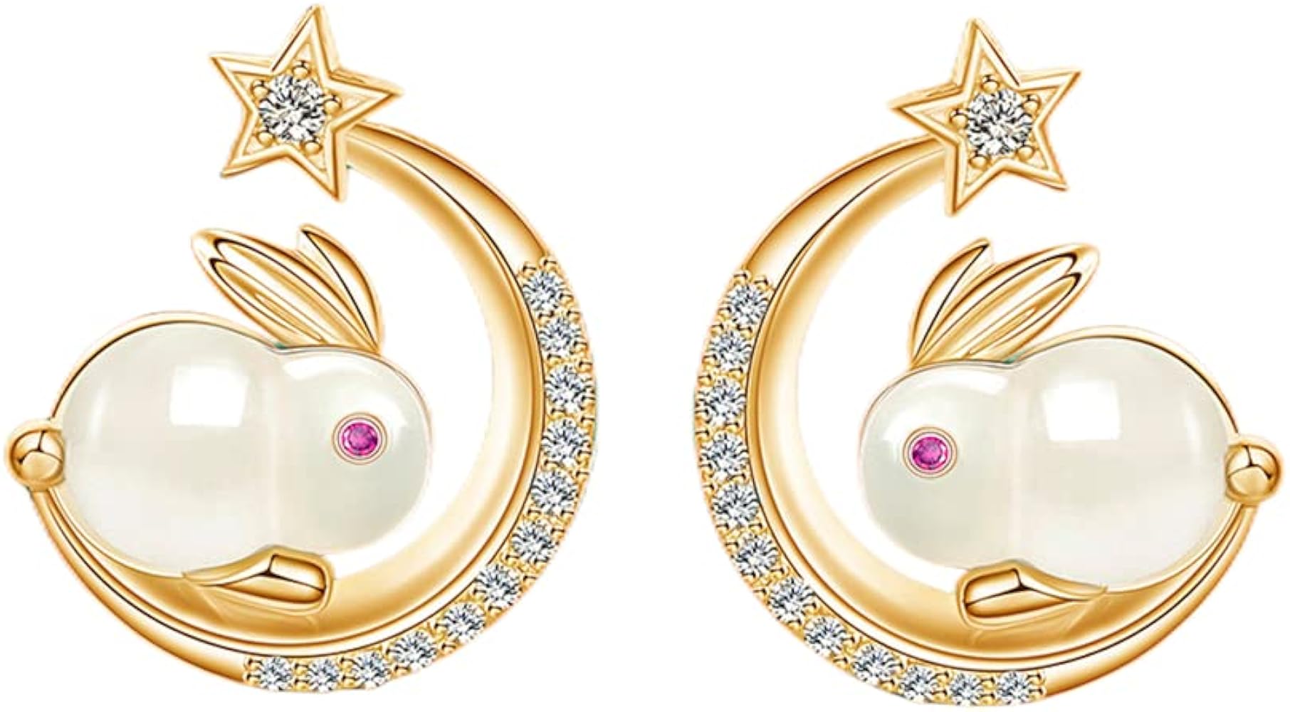 Moon Star Rabbit Earrings