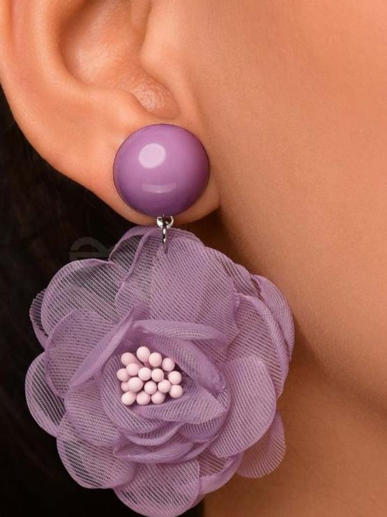 Purple Flower Earring