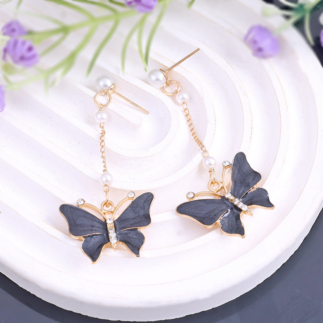 Black Butterfly Drop Earring