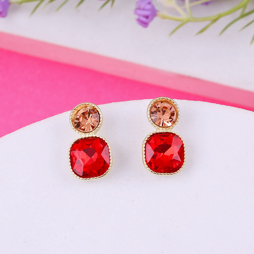 Red Cube Earrings