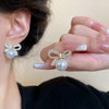Stone Studded Bow Earring