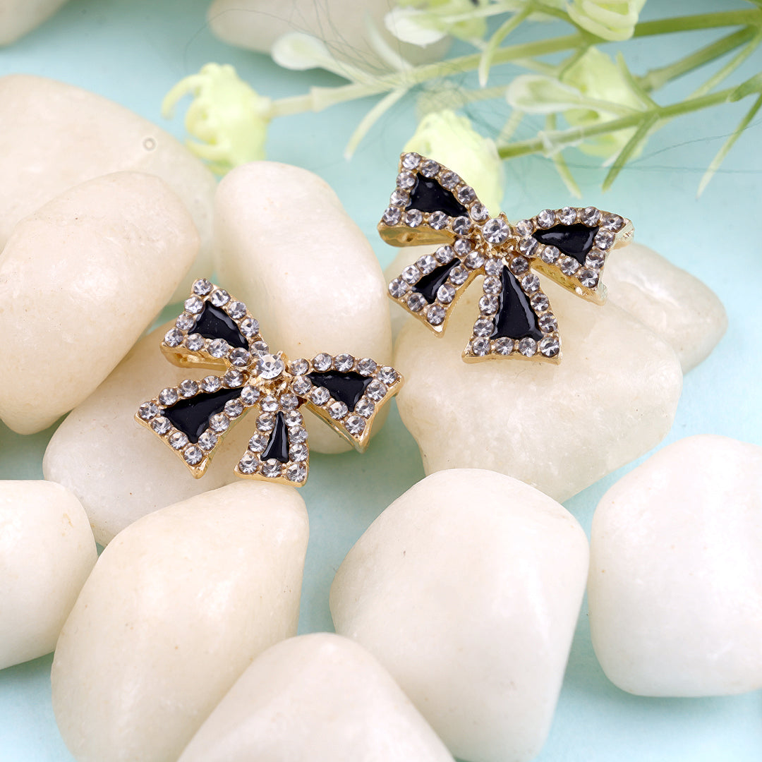 Cute Rhinestone Bowknot Stud Earrings