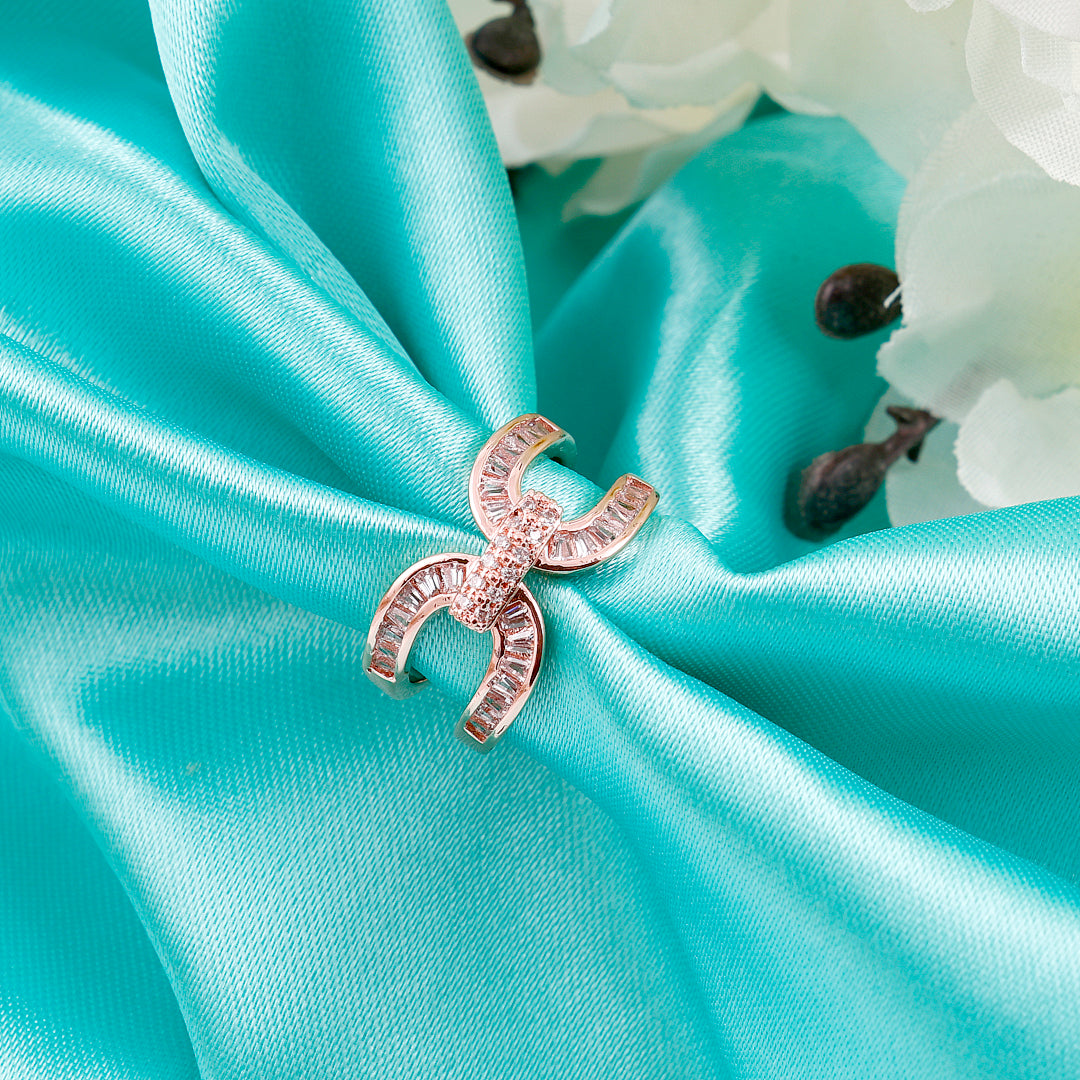 Double C Shape Bowknot Hollow Ring