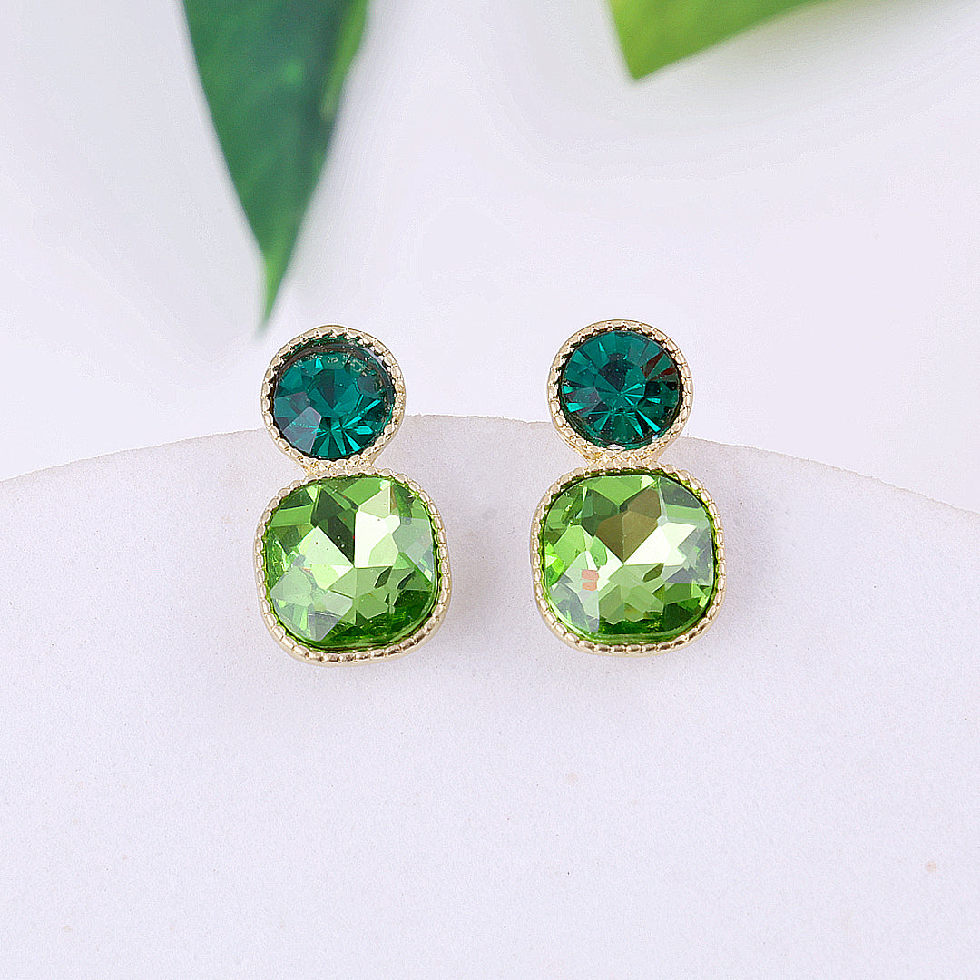 Crystal Green Drop Earrings