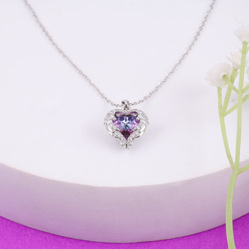 Purple Zircon Heart Necklace