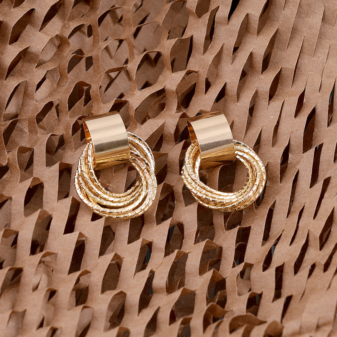 Gold Overlapping Hoop Earrings